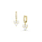 diamond cluster drop earring on diamond-faced huggie hoop, in 18k yellow gold <span class='visuallyhidden'>Call, text 323-404-2959 for shop help.</span>